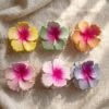 Hibiscus Flower Hair Claw Clips 6Pcs Set - Thumbnail Image 2