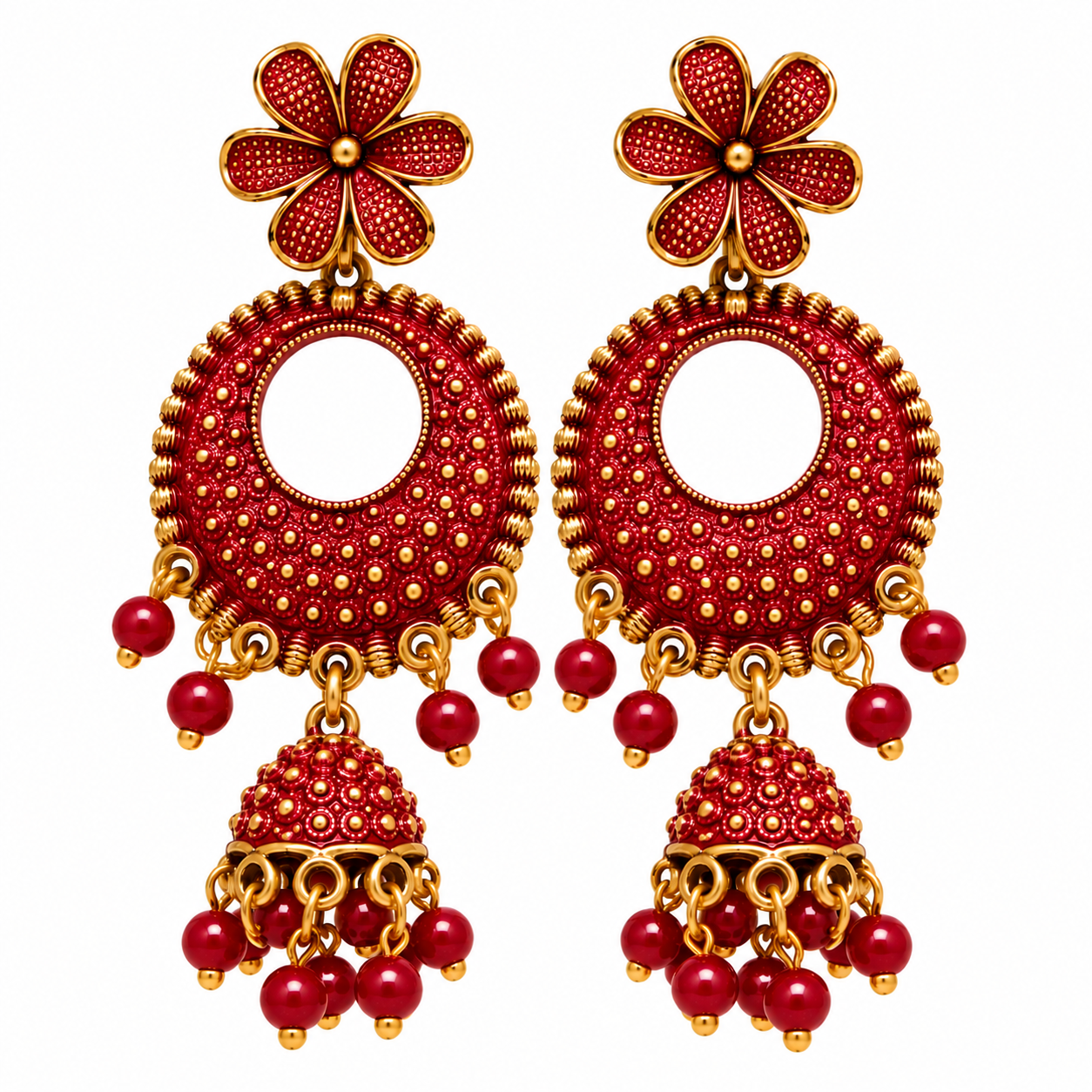 Jimikki Earrings - Desiner Jhumka (1Pair) | ER016 - Image 3