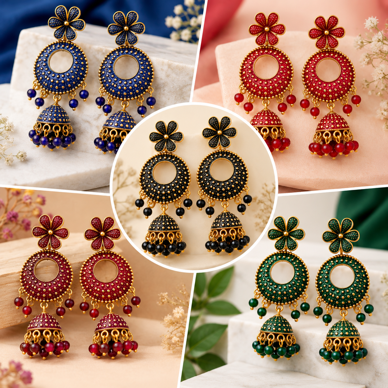 Jimikki Earrings - Desiner Jhumka (1Pair) | ER016 - Image 2
