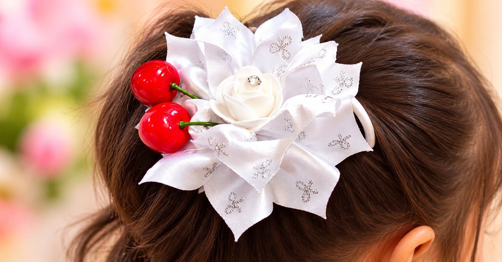 Party Cherry Hat Hairband | Baby Headband | Reeth | 1Pcs White - Image 1
