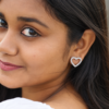 Modern Heart Shape Earring with Stone | Crystal Open Heart Earrings | Heart Shaped Earrings Online - Thumbnail Image 1