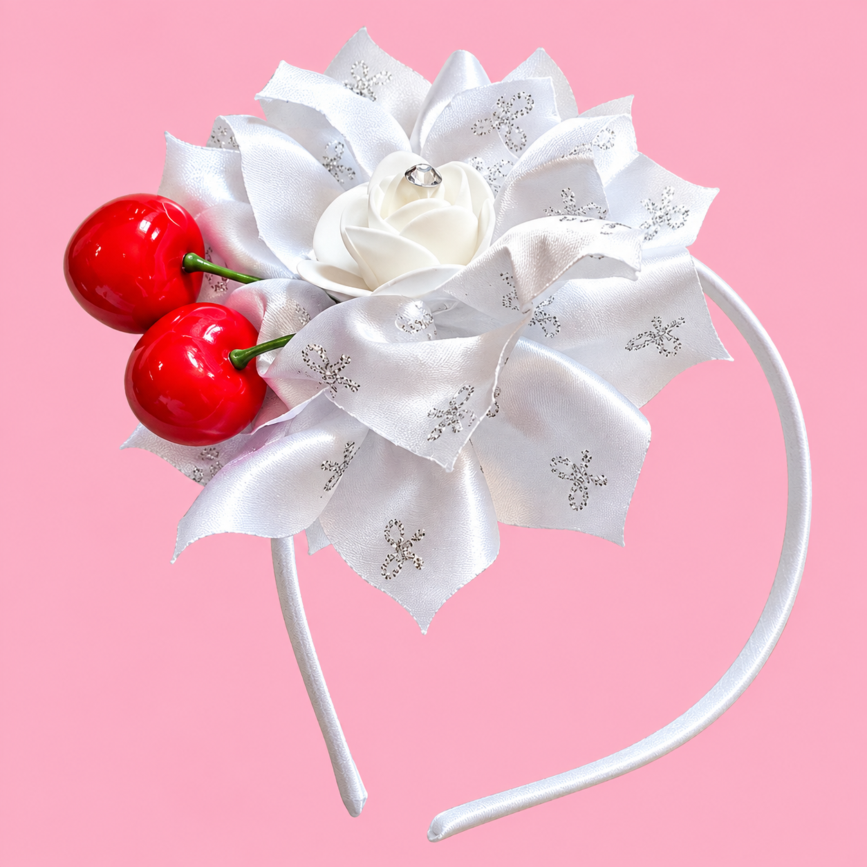 Party Cherry Hat Hairband | Baby Headband | Reeth | 1Pcs White - Image 3