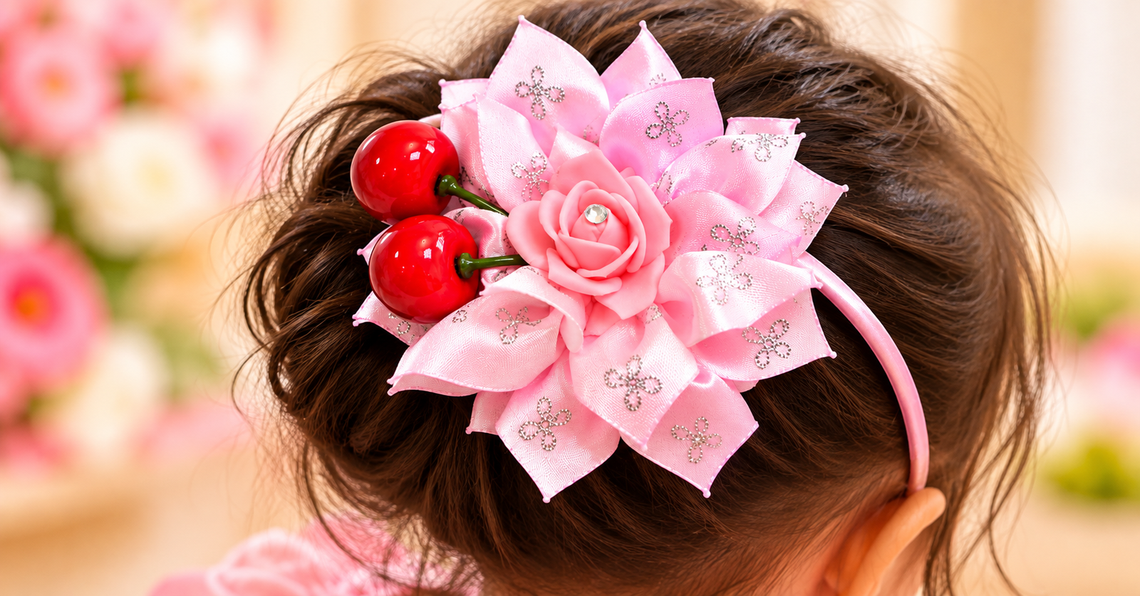 Cherry Hat Hairband | Pink Baby Headband | Reeth | 1Pcs - Image 1