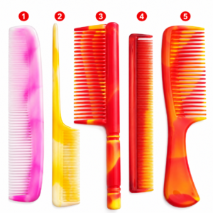6-Piece Colored Plastic Hair Combs Set - Fine-Tooth Daily Dressing & Pocket Comb for Kids, Women & Men (Multi-Color)